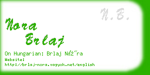 nora brlaj business card